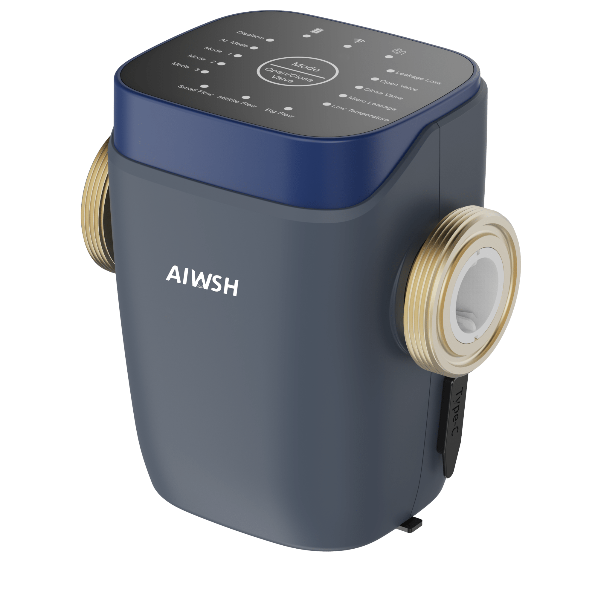 AIWSH AWS - L10 Smart Single - Unit Water Leak Protector - Ultrasonic Flow Monitoring, WiFi & 433MHz Wireless Control Smart Home - AIWSH