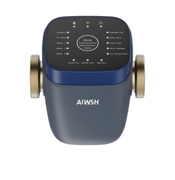 AIWSH AWS - L10 Smart Single - Unit Water Leak Protector - Ultrasonic Flow Monitoring, WiFi & 433MHz Wireless Control Smart Home - AIWSH