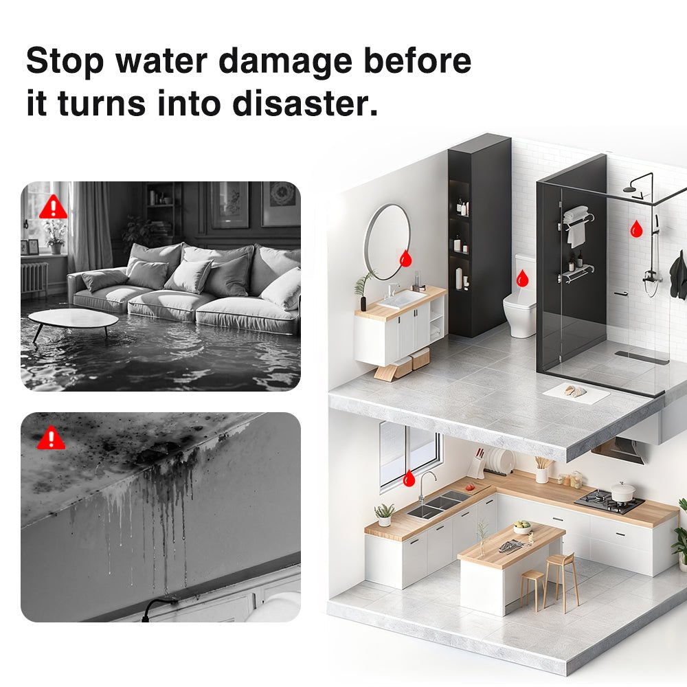 AIWSH AWS - Q20 Pro Smart Water Leak Detector & Automatic Shut - Off Valve with Real - Time Monitoring for Whole - Home Protection Smart Home - AIWSH