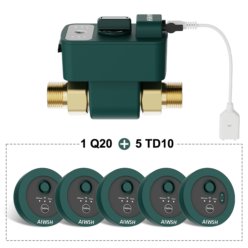 AIWSH AWS - Q20 Pro Smart Water Leak Detector & Automatic Shut - Off Valve with Real - Time Monitoring for Whole - Home Protection Smart Home - AIWSH