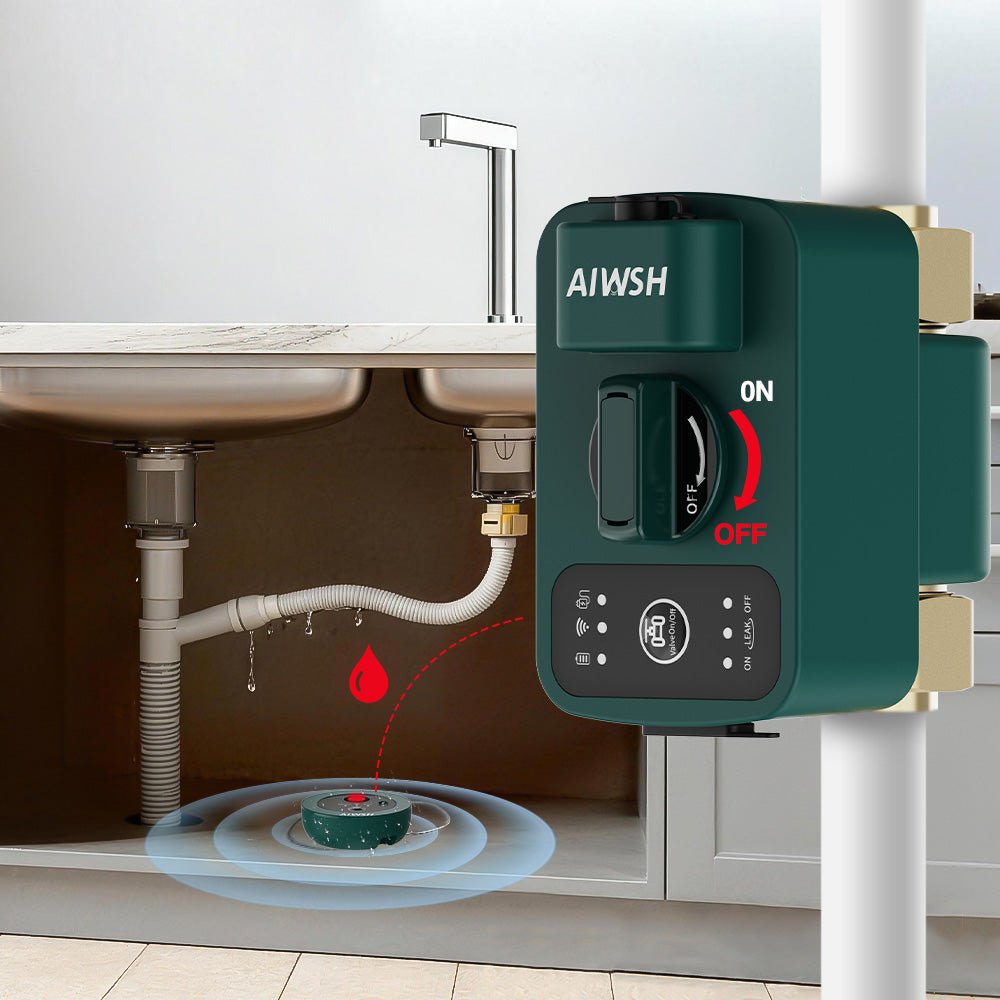 AIWSH AWS - Q20 Pro Smart Water Leak Detector & Automatic Shut - Off Valve with Real - Time Monitoring for Whole - Home Protection Smart Home - AIWSH
