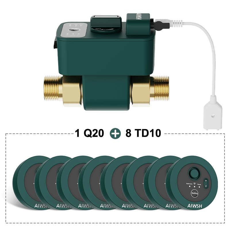 AIWSH AWS - Q20 Pro Smart Water Leak Detector & Automatic Shut - Off Valve with Real - Time Monitoring for Whole - Home Protection Smart Home - AIWSH