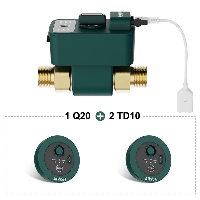 AIWSH AWS - Q20 Pro Smart Water Leak Detector & Automatic Shut - Off Valve with Real - Time Monitoring for Whole - Home Protection Smart Home - AIWSH