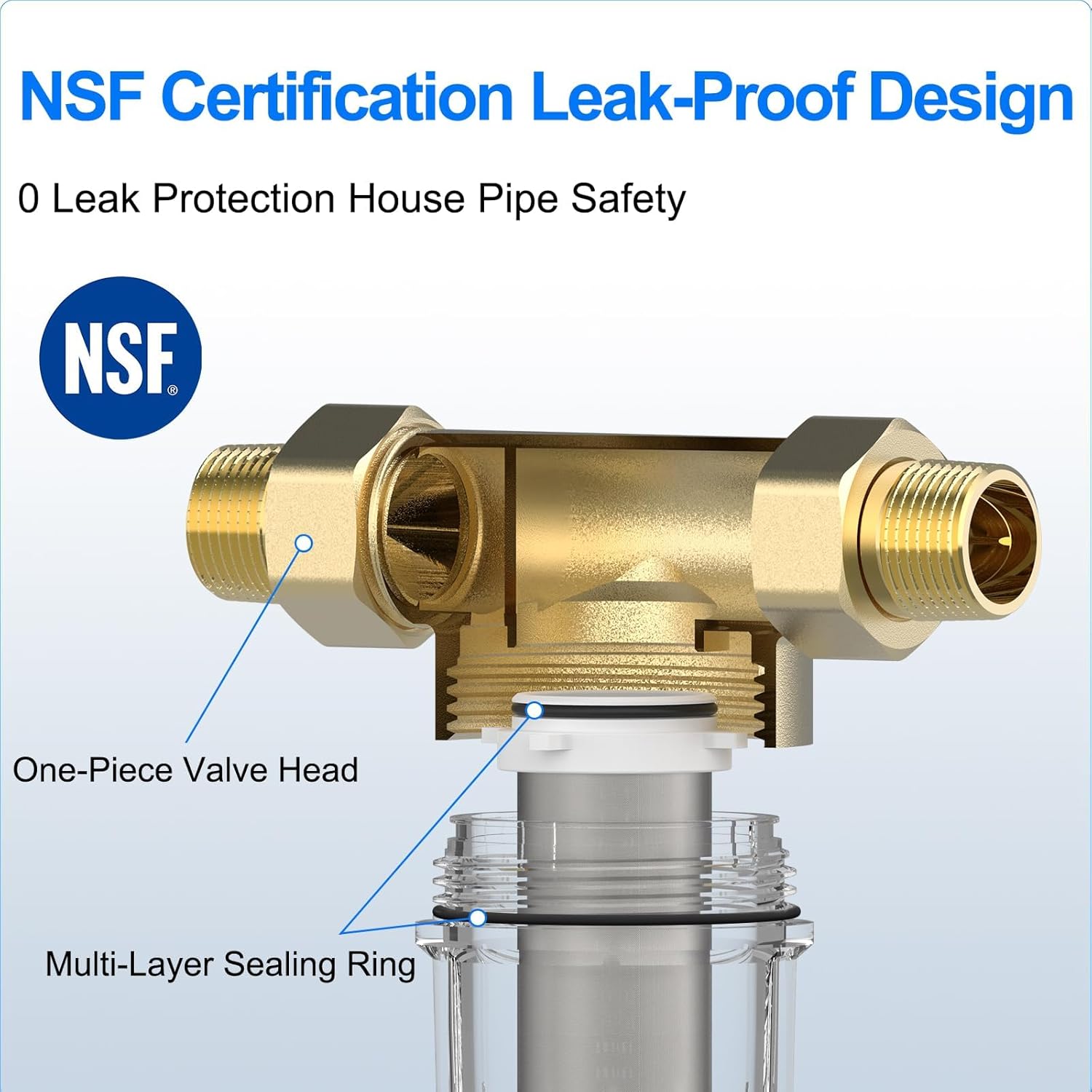 AIWSH AWS - QZ10 40 - Micron Spin - Down Whole - House Sediment Filter with Reusable Cartridge & Anti - Burst, Freeze - Resistant Design Filter - AIWSH